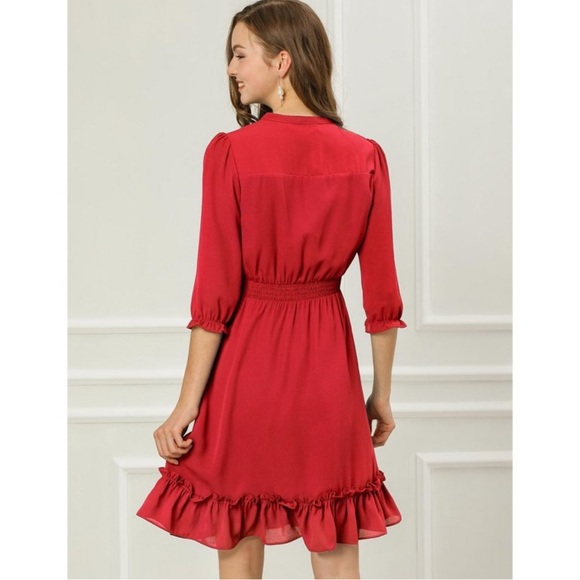 Allegra K vermillion midi dress - Picture 7 of 8